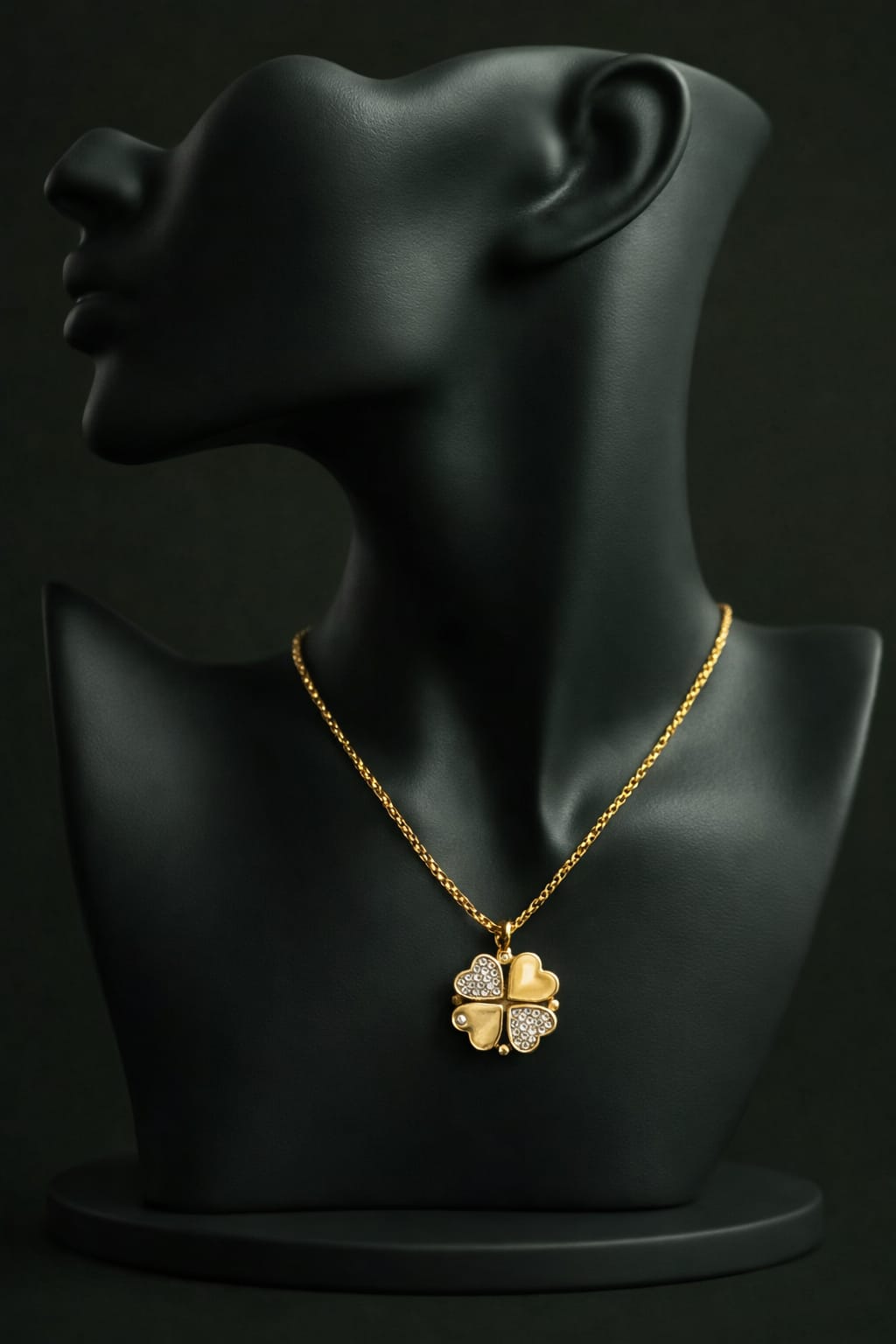 Heaven Hides – Gold Magnetic Clover of Hearts Pendant Necklace