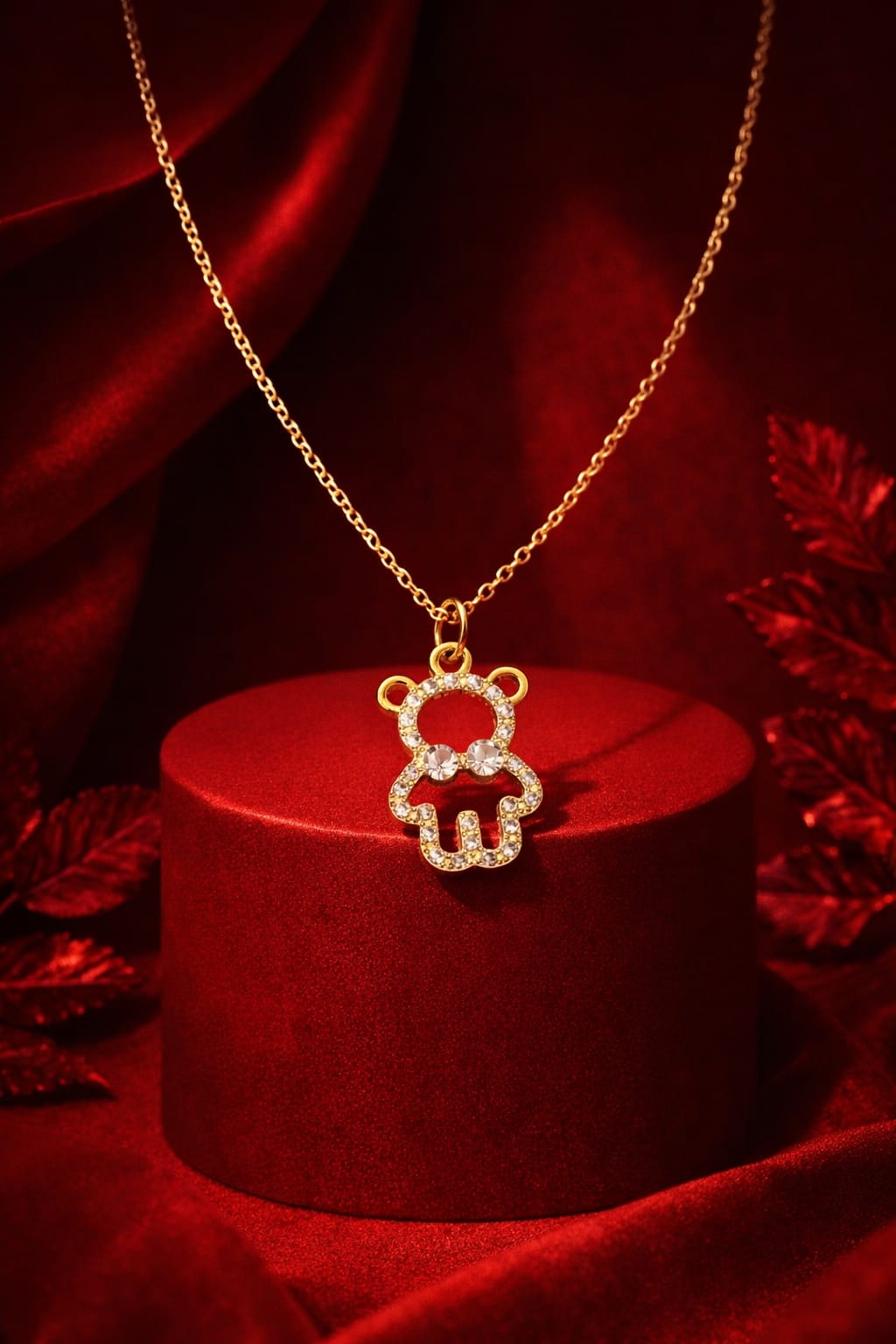 Heaven Hides Teddy Love Gold Pendant Necklace for Her | Cute Minimal Jewellery