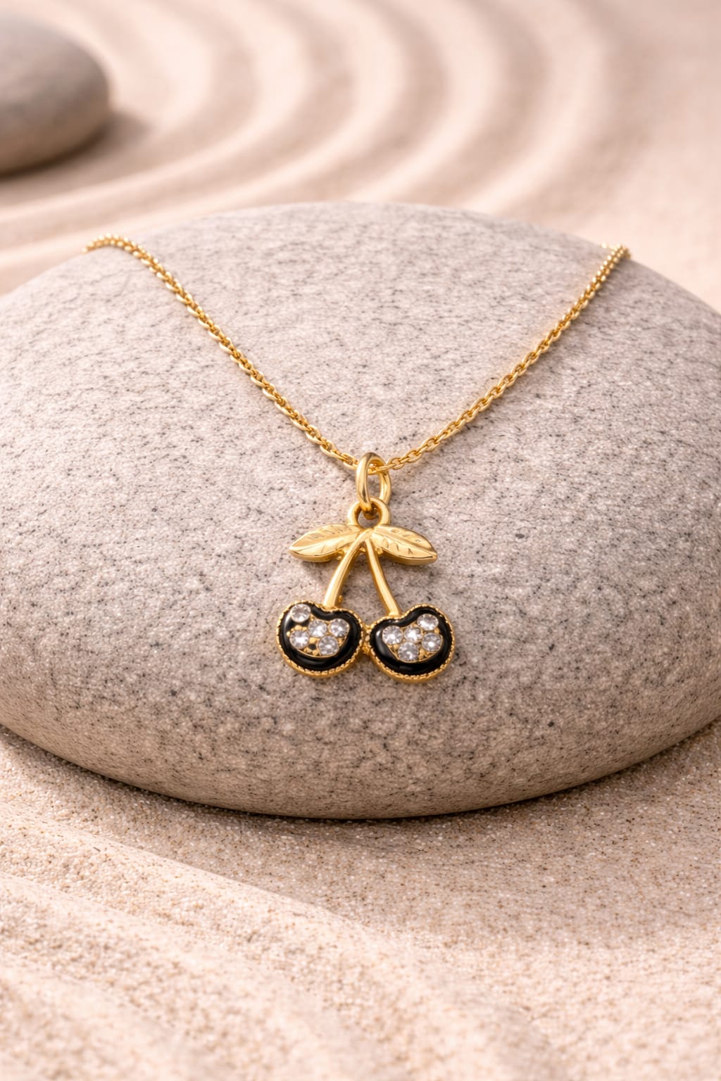 Heaven Hides Gold Twin Cherry Pendant Necklace for her