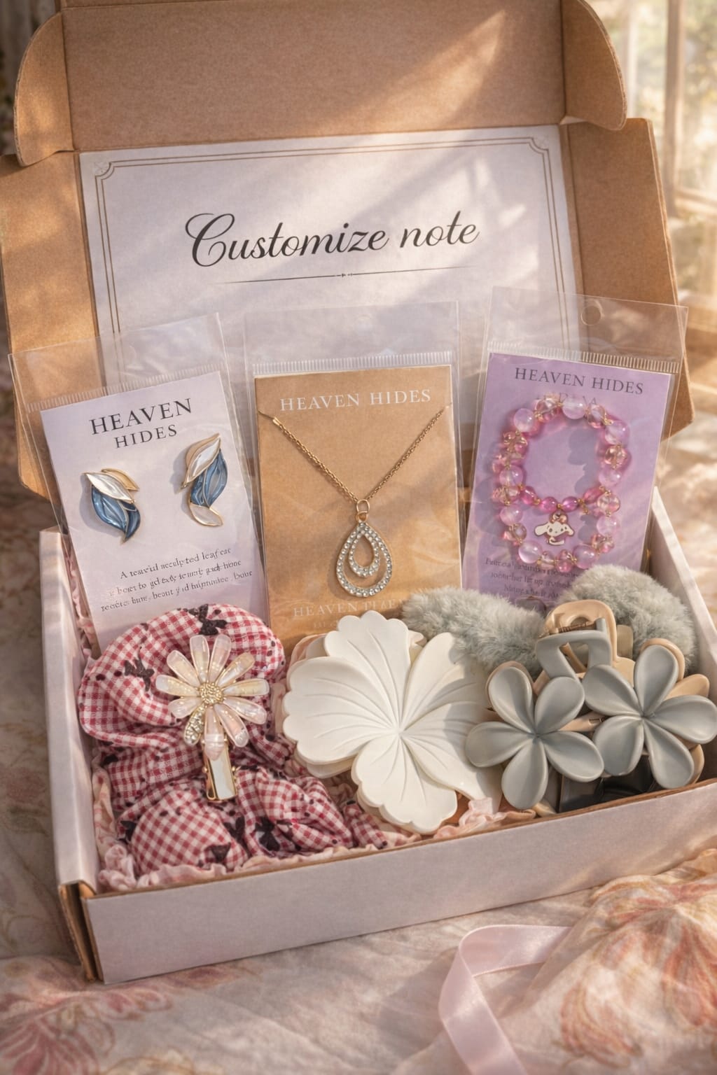 The Soft Bloom Hamper – by Heaven Hides (Random Hair Accessories)