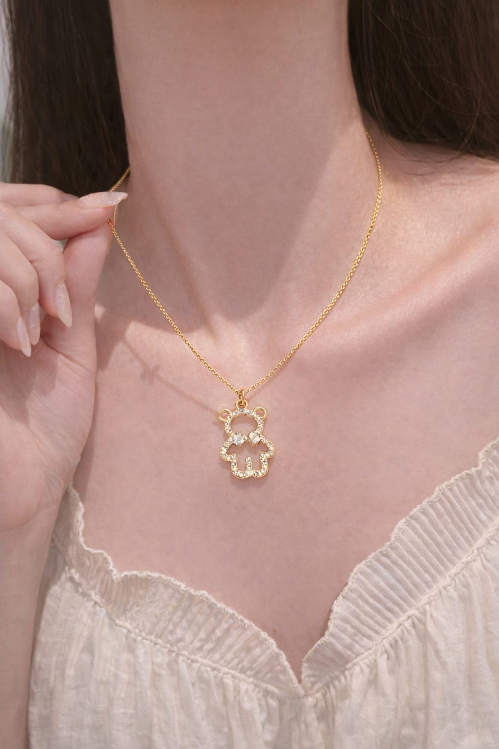 Heaven Hides Teddy Love Gold Pendant Necklace for Her | Cute Minimal Jewellery