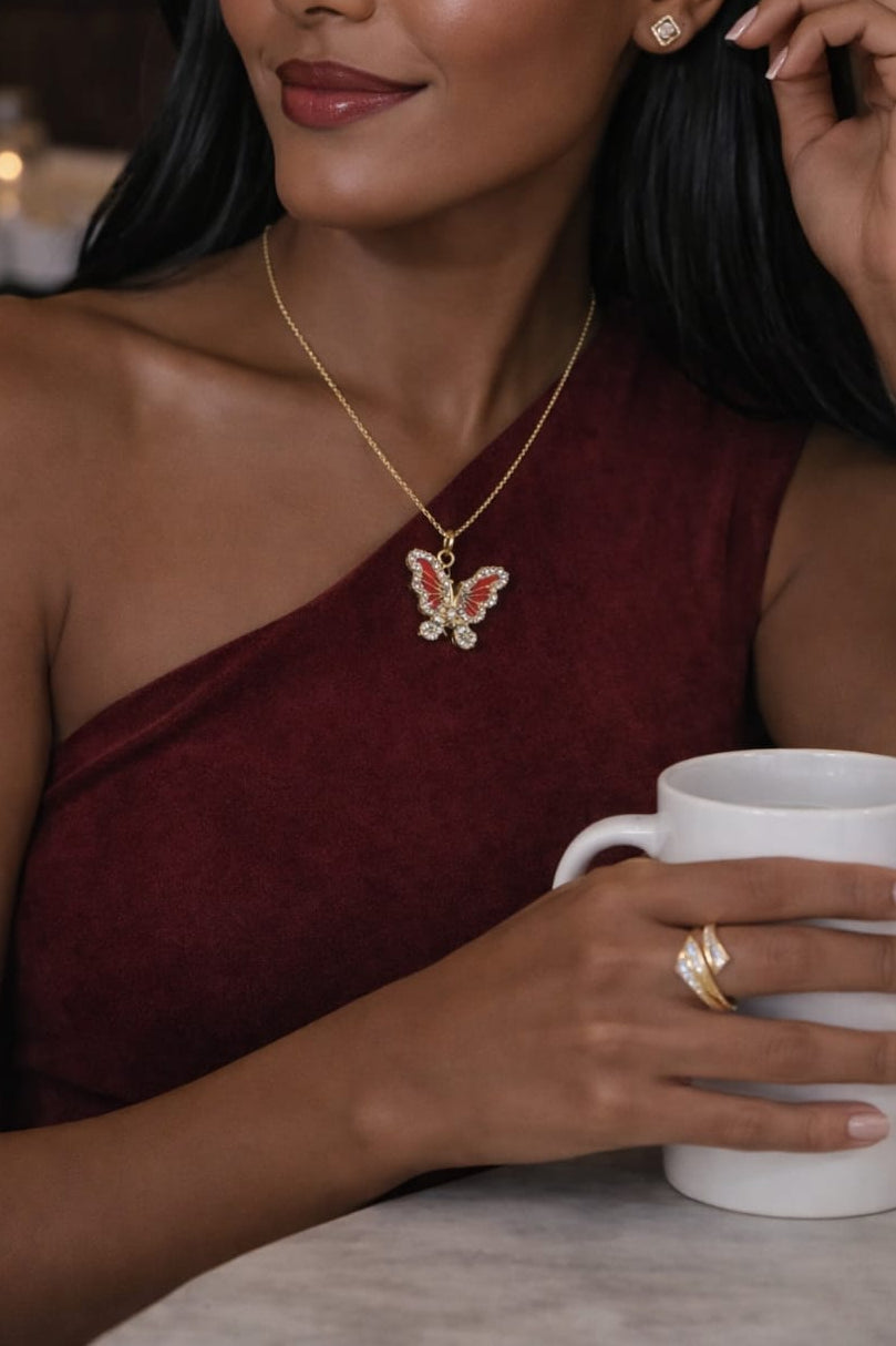 Crimson Flutter Pendant – by Heaven Hides