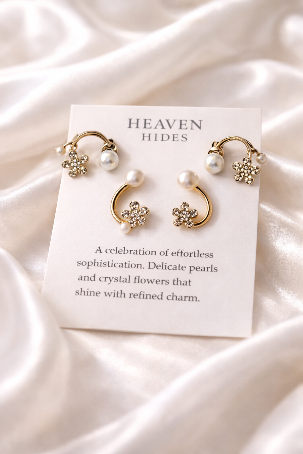 Heaven Hides Pearl Bloom Gold Earrings