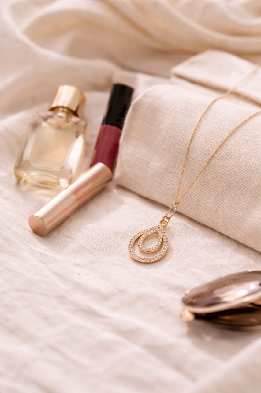 Heaven Hides Crystal Teardrop Pendant Necklace